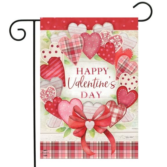 Briarwood Lane Valentine's Wreath Hearts Garden Flag