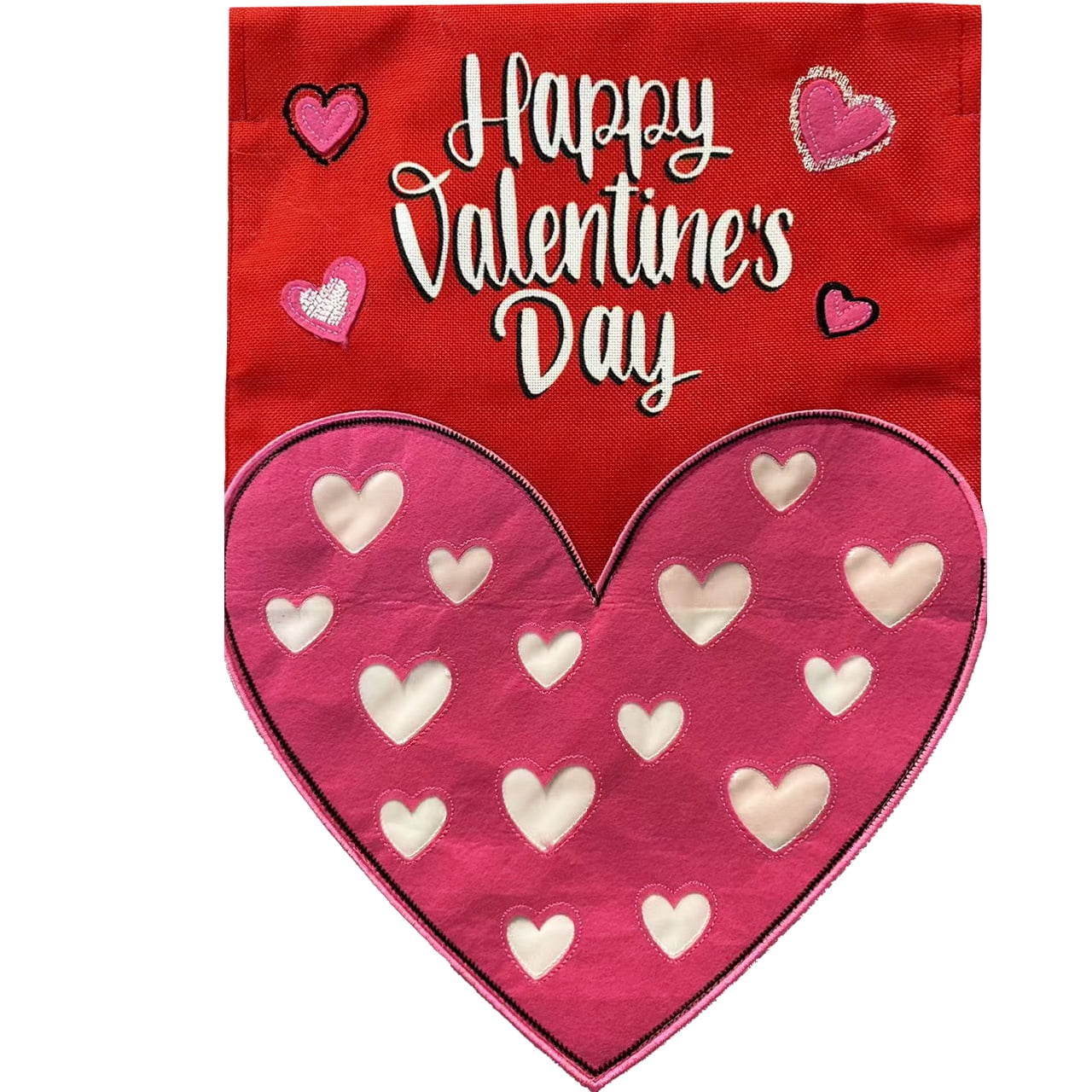 Briarwood Lane Valentine's Burlap House Flag 40x28 For Outdoor Valentines Day Heart For Valentine's House Flag