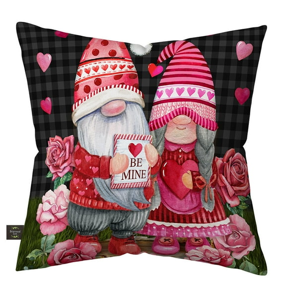 Briarwood Lane Valentines Gnomes Burlap Indoor/Outdoor Pillow