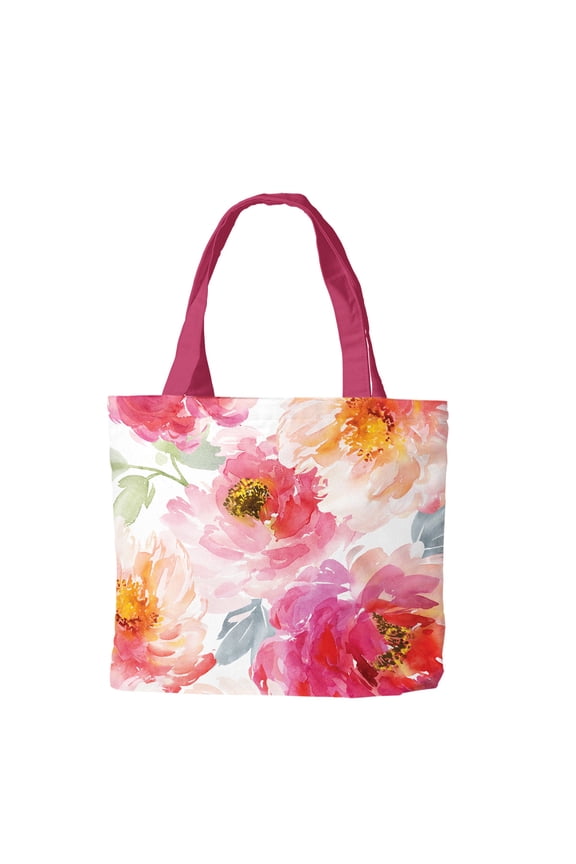 Watercolor Floral Spring Canvas Tote Bag