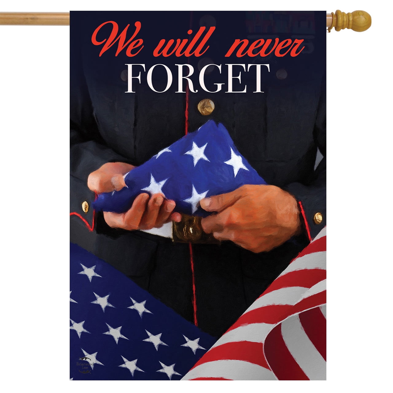 We Will Never Forget Blue Polyester Bereavement House Flag