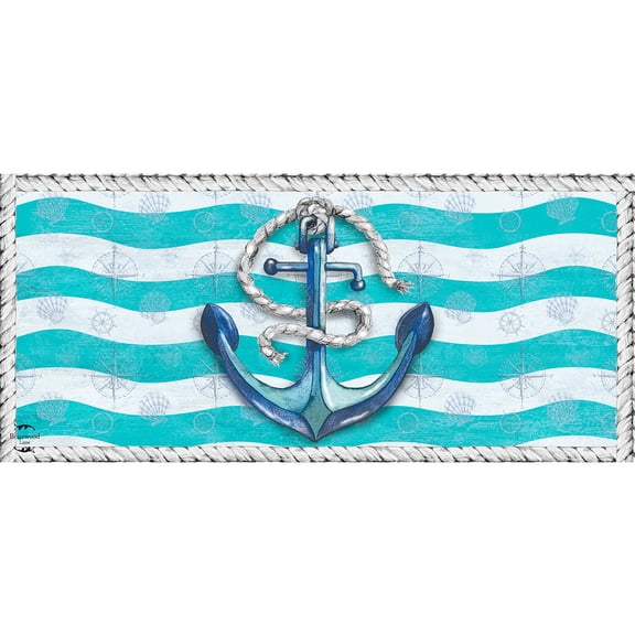 Briarwood Lane Everyday Welcome Anchor Mini Mat 22x10 Indoor Outdoor Doormat
