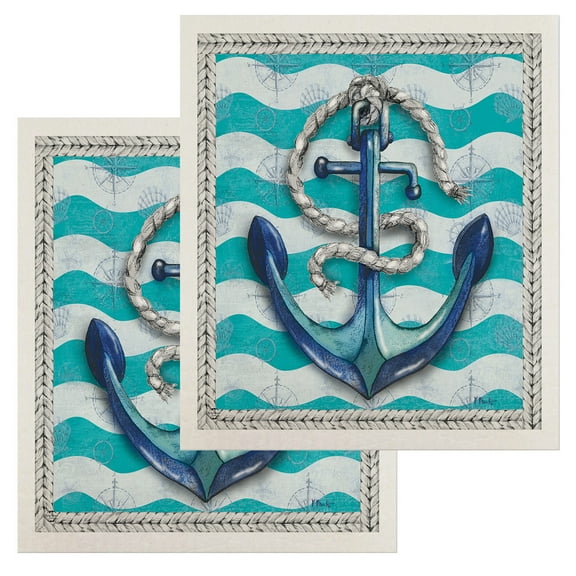 Briarwood Lane Welcome Anchor Swedish Dishcloth (2-pack)