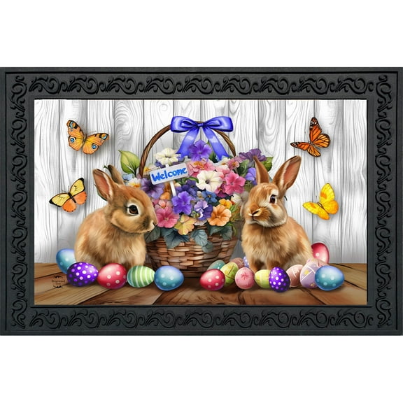 Briarwood Lane Welcome Bunny and Basket Doormat