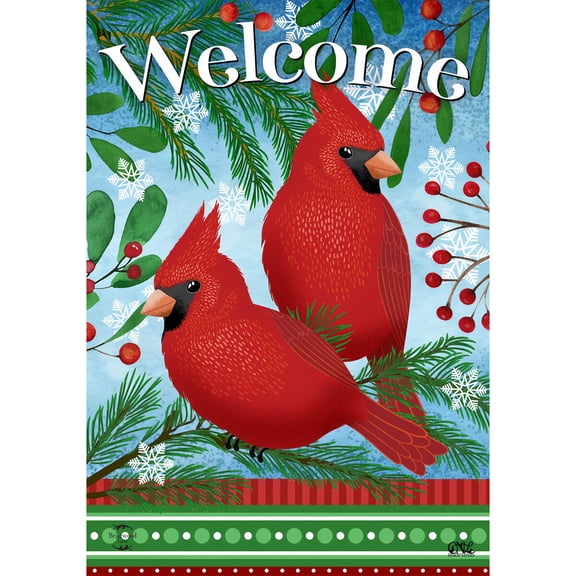 Briarwood Lane Winter Garden Flag 12x18 For Outdoor Welcome Cardinals For Winter Garden Flag Flags For Outside