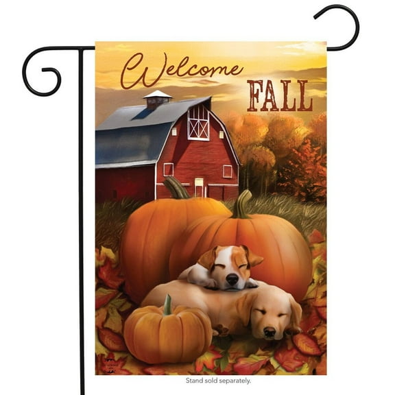 Briarwood Lane Welcome Fall Puppies Garden Flag