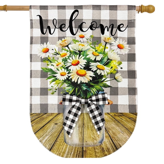 Briarwood Lane Welcome Farmhouse Jar Burlap House Flag