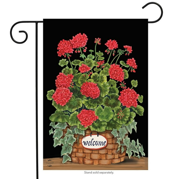 Briarwood Lane Welcome Geraniums Summer Garden Flag