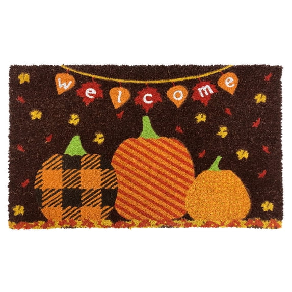 Briarwood Lane Welcome Pumpkins Autumn Natural Fiber Coir Doormat