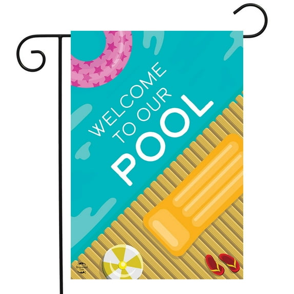 Briarwood Lane Welcome To Our Pool Summer Garden Flag
