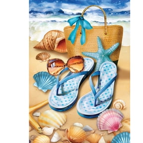 Briarwood Lane Summer Garden Flag 12x18 For Outdoor Welcome To the Beach Flip Flop For Summer Garden Flag Flags For Outside