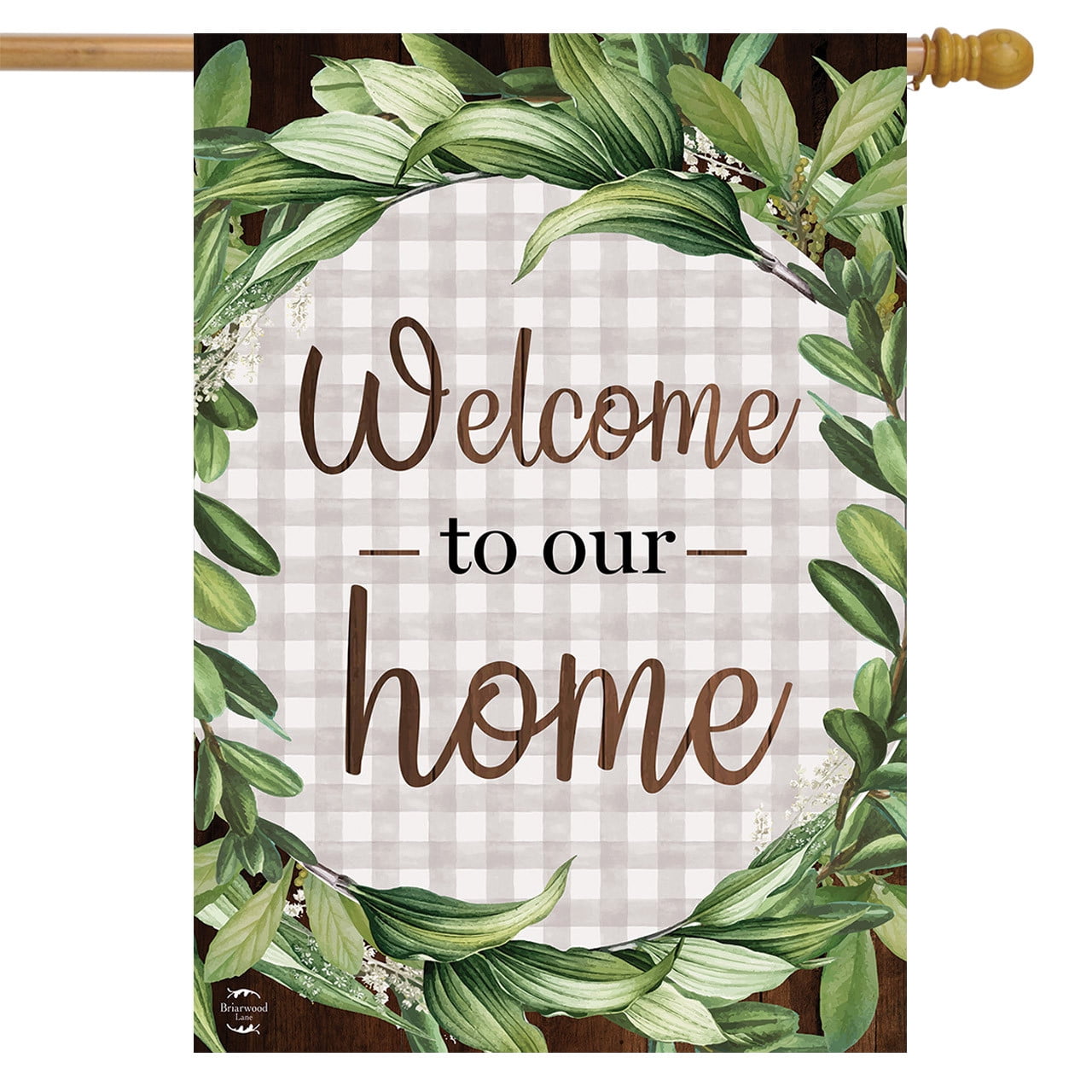 Welcome to Our Home Greenery Double-Sided Outdoor House Flag