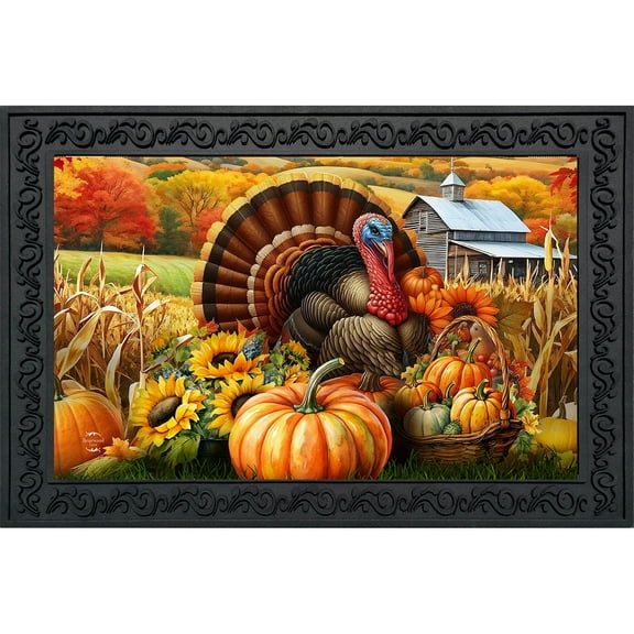 Briarwood Lane Wild Turkey and Pumpkins Doormat