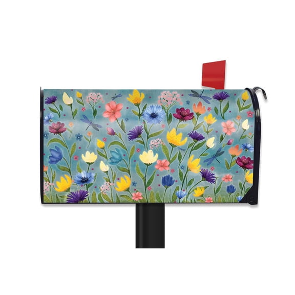 Briarwood Lane Spring Mailbox Cover - Standard Size - Wildflower Field For Spring Mailbox Cover