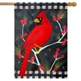 thumbnail image 1 of Briarwood Lane Winter Cardinal Burlap House Flag, 1 of 4