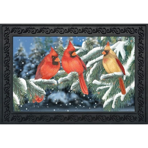 Briarwood Lane Winter Cardinal Trio Doormat