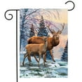 thumbnail image 1 of Briarwood Lane Winter Deer Scene Garden Flag, 1 of 4