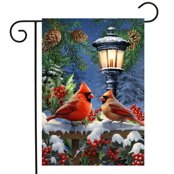 Briarwood Lane Winter Glow Cardinals Garden Flag