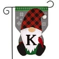 thumbnail image 1 of Briarwood Lane Winter Gnome Burlap Monogram Letter K Garden Flag, 1 of 4