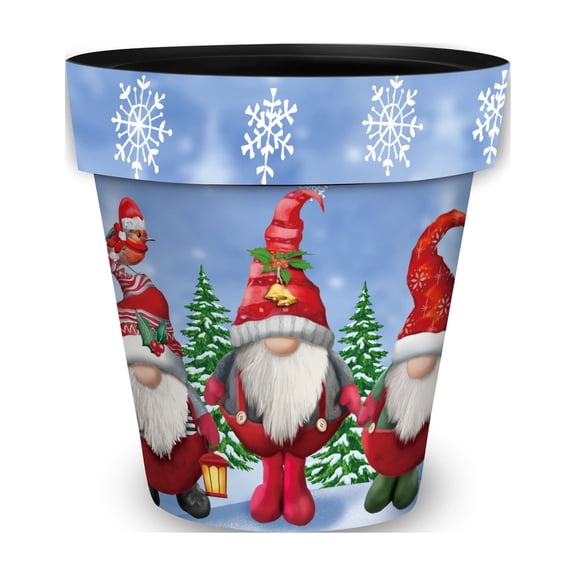 Briarwood Lane Winter Planter 8.5" x 8.5" x 8.5" Winter Gnomes Small For Winter Planter