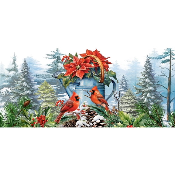 Briarwood Lane Winter Winter Watering Can Mini Mat 22x10 Indoor Outdoor For Winter Doormat