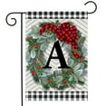 thumbnail image 1 of Briarwood Lane Winter Wreath Monogram Letter A Garden Flag, 1 of 4