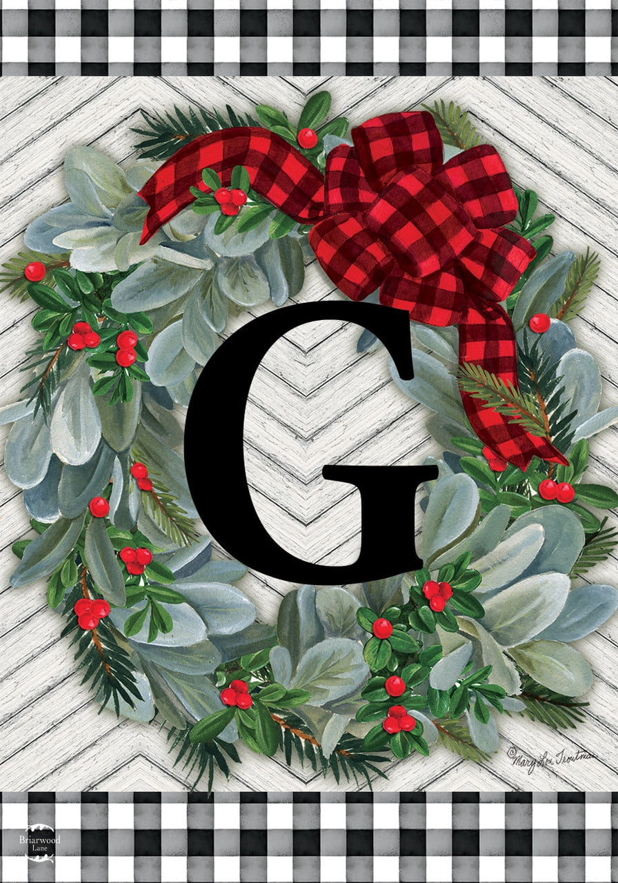 Briarwood Lane Winter Wreath Monogram Letter G Garden Flag - Walmart.com