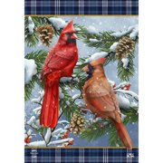 Briarwood Lane Winter House Flag 40x28 For Outdoor Wintertime Cardinal Pair For Winter House Flag