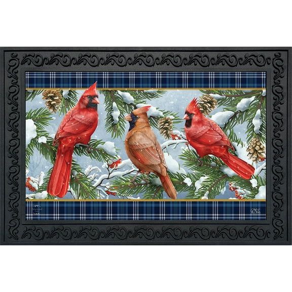 Briarwood Lane Wintertime Cardinals Doormat