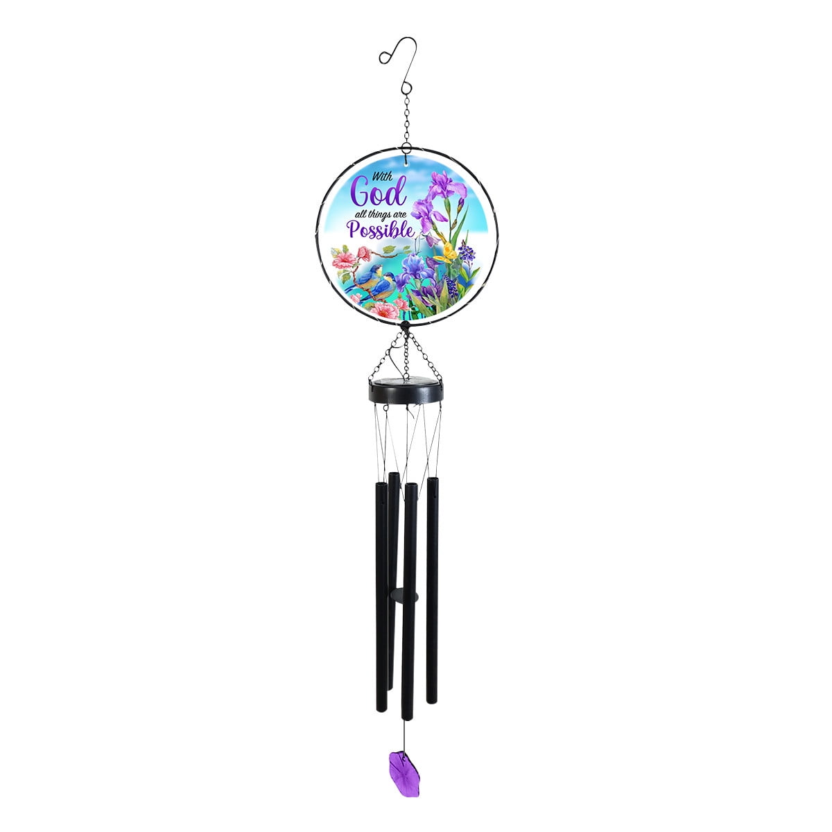 Briarwood Lane With God Illuminated Wind Chime
