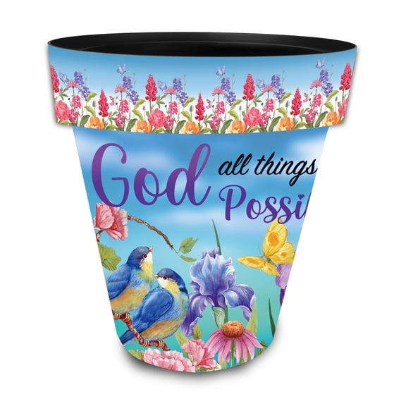 Briarwood Lane Spring Planter 14" x 15" x 15" With God Large For Spring Planter