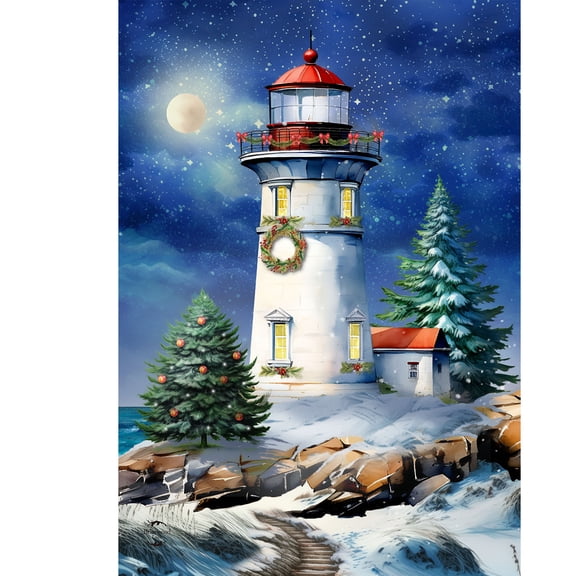 Briarwood Lane Winter Garden Flag 12x18 For Outdoor Wonderland Lighthouse For Winter Garden Flag Flags For Outside