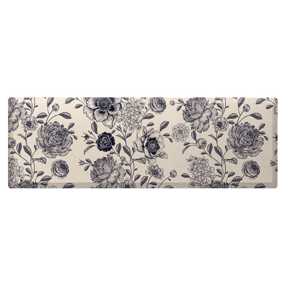 Briarwood Lane Everyday Comfort Mat 54x22 Woodcut Floral Oversized Comfort Mat