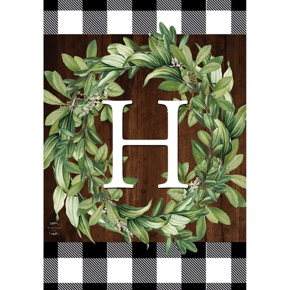 Briarwood Lane Everyday Garden Flag 12x18 For Outdoor Wreath Monogram H Garden Flag Flags For Outside