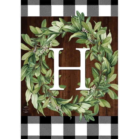 Briarwood Lane Everyday Garden Flag 12x18 For Outdoor Wreath Monogram H Garden Flag Flags For Outside
