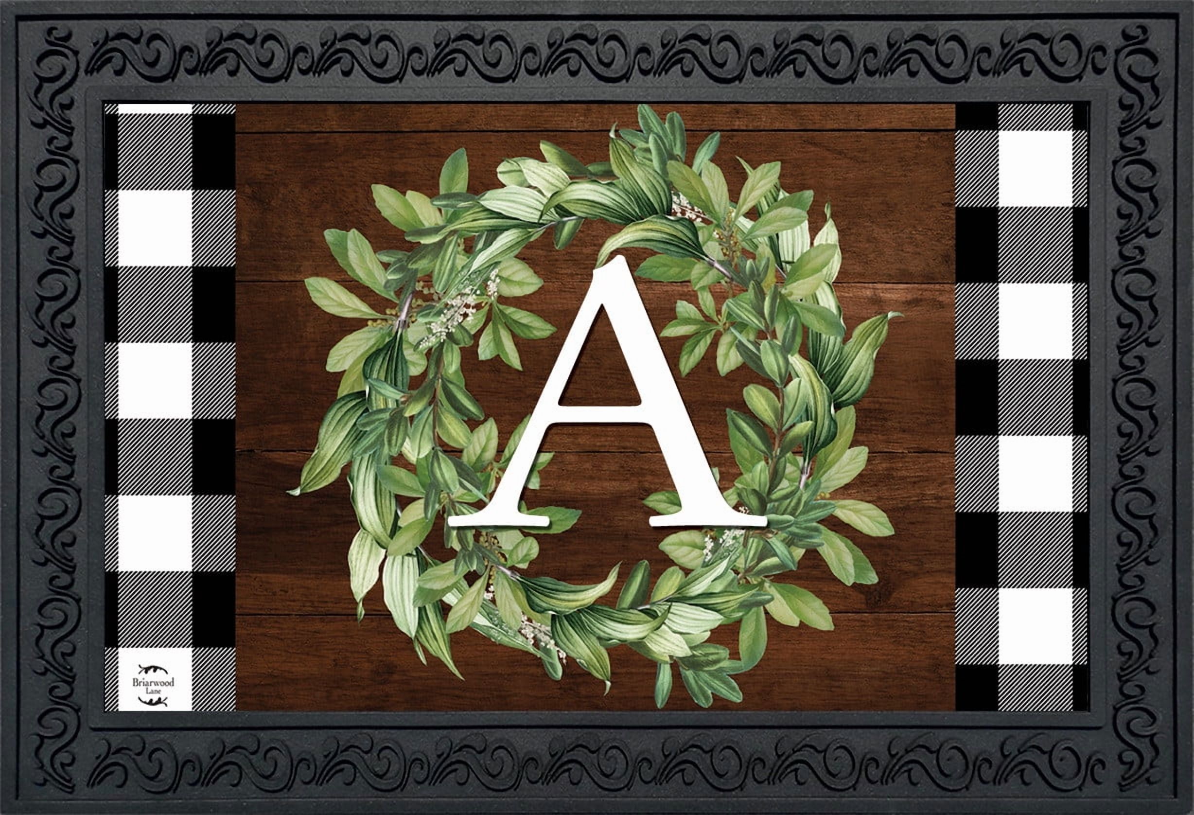 Briarwood Lane Wreath Monogram Letter A Doormat - Walmart Business Supplies