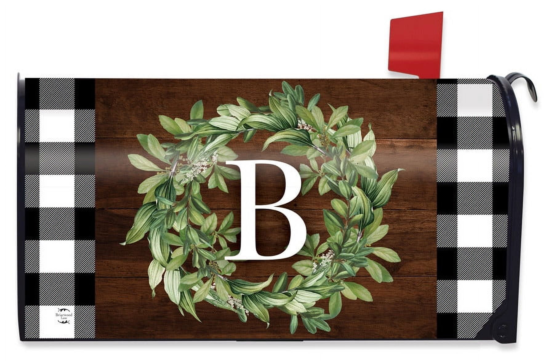 Briarwood Lane Wreath Monogram Letter B Mailbox Cover