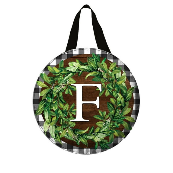 Briarwood Lane Wreath Monogram Letter F Door Hanger
