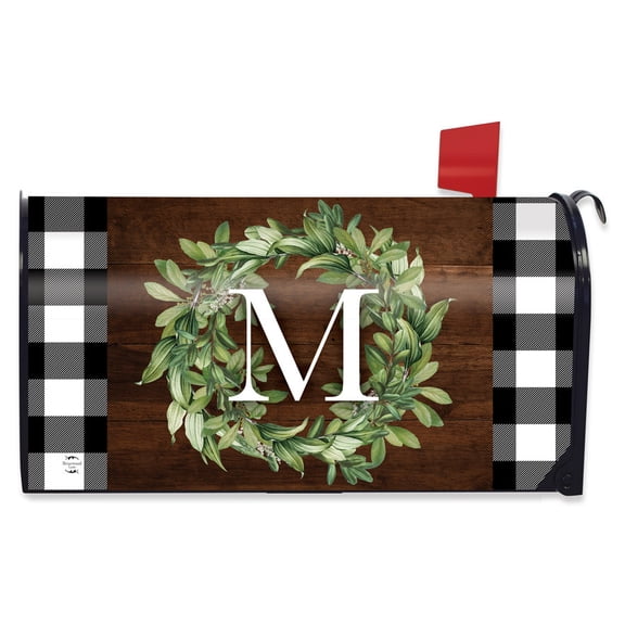 Briarwood Lane Wreath Monogram Letter M Mailbox Cover