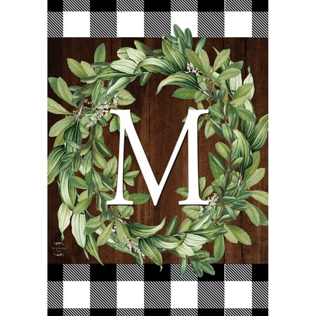 Briarwood Lane Everyday Garden Flag 12x18 For Outdoor Wreath Monogram M Garden Flag Flags For Outside