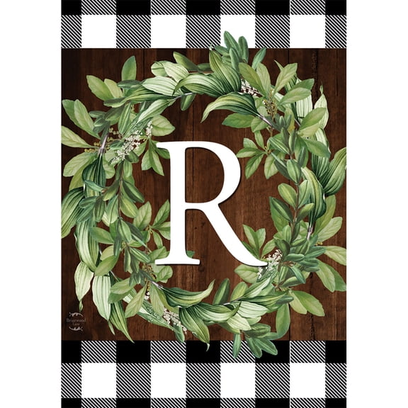 Briarwood Lane Everyday Garden Flag 12x18 For Outdoor Wreath Monogram R Garden Flag Flags For Outside