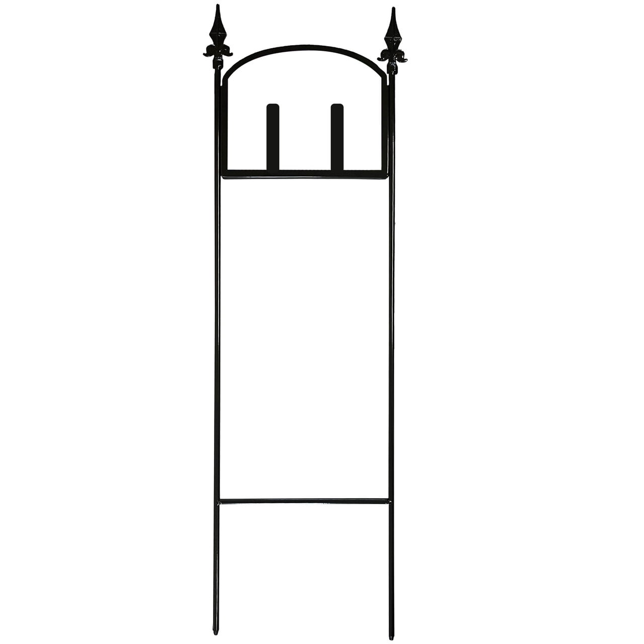 Black Wrought Iron Outdoor Art Sign Display Stake