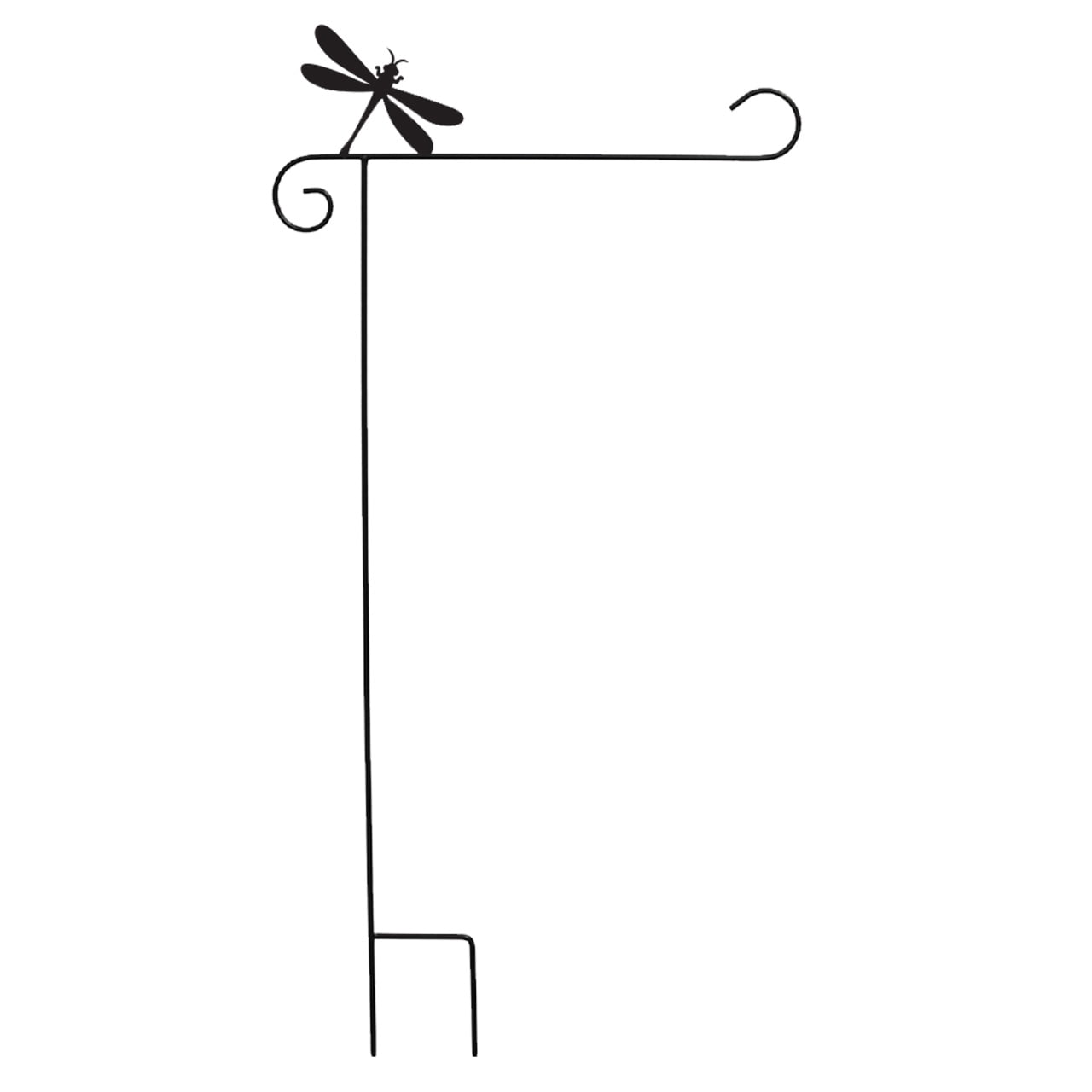 Briarwood Lane Everyday Wrought Iron Dragonfly Garden Flag Stand Holder 40x18 Garden Flag Stand Holder: Decorative