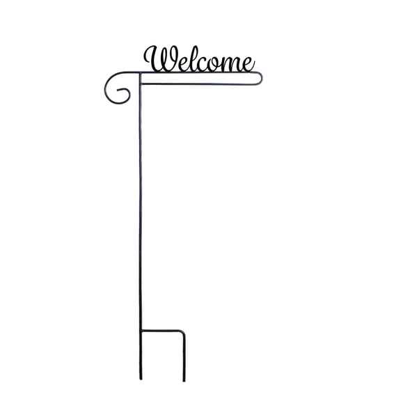 Briarwood Lane Wrought Iron Welcome Garden Flag Stand Holder 40x18