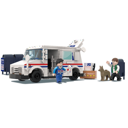 BricKunion Capital Mail Van Building Block Set – 313 Pieces, Detailed Quick-Detach Structure, Realistic Q Car Model for Beginners, Enthusiasts, and Vehicle Collectors