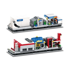 BricKunion Mini Module City 6-in-1 Building Block Set - 1085 Pieces - Complete US Street Scene Model Collection, Compatible with Mini Module City Series