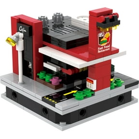 BricKunion Mini Module City Fast Food Shop Building Block Set - 188 Pieces - Realistic US Street Scene Model, Compatible with Mini Module City Series