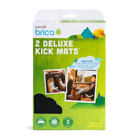Brica Deluxe Automotive Decorative Interior Kick Mats, Black, 2 Pack