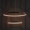 thumbnail image 1 of JONATHAN Y Brice 24" 2-Light Modern Contemporary Metal Round Integrated LED Pendant, Matte Black, 1 of 8