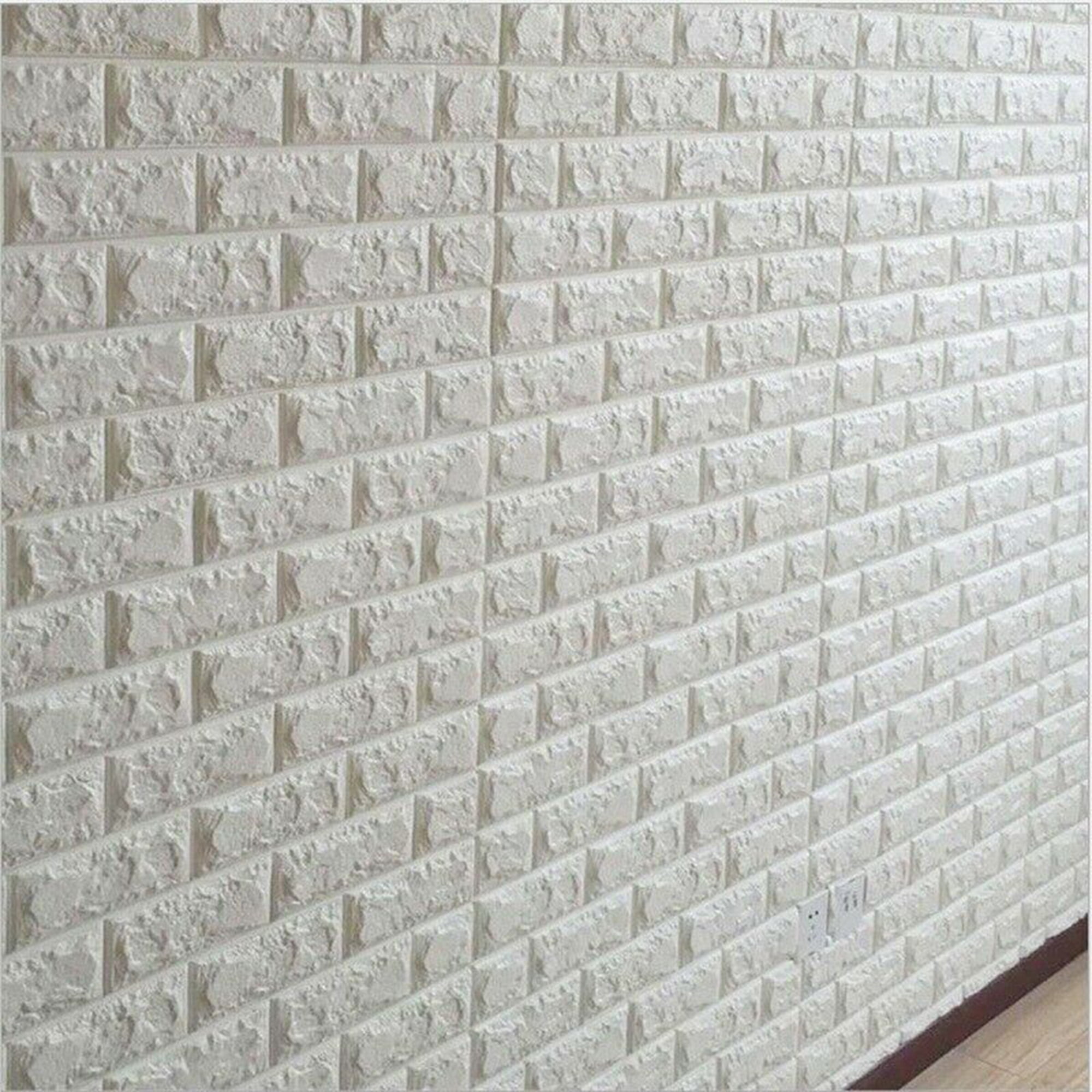 40PCS 3D Wall Panels Peel And Stick Faux Brick Wall Panels Self-Adhesive 3D Brick Wallpaper Foam